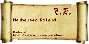 Neuhauser Roland névjegykártya